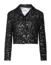 Meimeij Woman Jacket Black Size 4 Polyester, Elastane, Cotton, Polyamide In Black