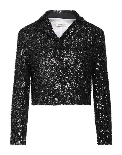Meimeij Woman Jacket Black Size 4 Polyester, Elastane, Cotton, Polyamide