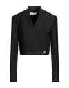 Meimeij Woman Jacket Black Size 6 Polyester, Wool, Elastane In Black