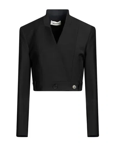 Meimeij Woman Jacket Black Size 6 Polyester, Wool, Elastane