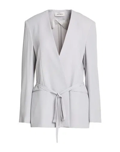 Meimeij Woman Jacket Light Grey Size 4 Polyester, Elastane In Gray
