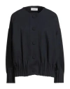 Meimeij Woman Jacket Midnight Blue Size 2 Viscose, Polyamide, Elastane In Black