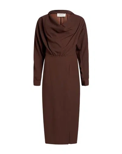 Meimeij Woman Maxi Dress Dark Brown Size 2 Polyester