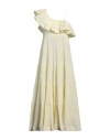 Meimeij Woman Maxi Dress Light Yellow Size 8 Polyester, Cotton