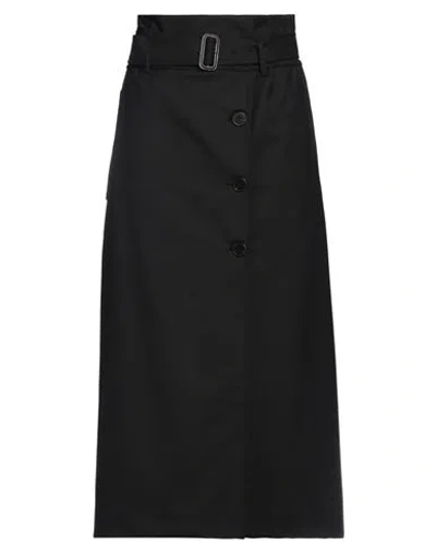 Meimeij Woman Maxi Skirt Black Size 6 Polyester, Wool, Elastane