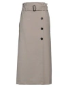 Meimeij Woman Maxi Skirt Light Grey Size 8 Polyester, Wool, Elastane In Gray