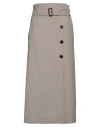 Meimeij Woman Maxi Skirt Light Grey Size 8 Polyester, Wool, Elastane In Grey