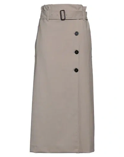 Meimeij Woman Maxi Skirt Light Grey Size 8 Polyester, Wool, Elastane In Gray