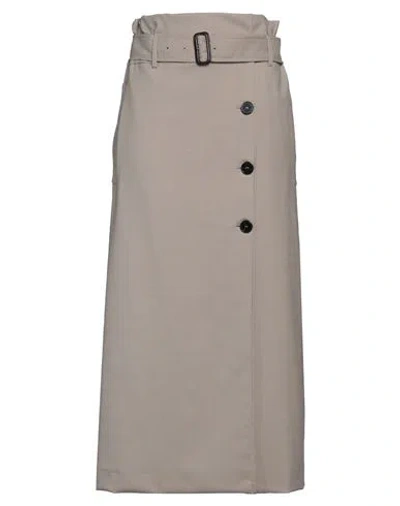Meimeij Woman Maxi Skirt Light Grey Size 8 Polyester, Wool, Elastane