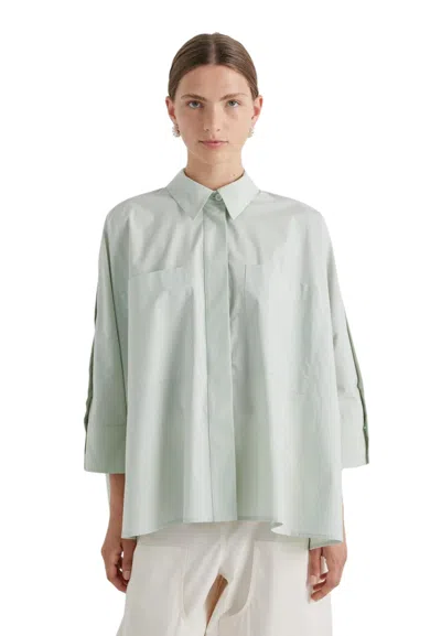 Meimeij Woman  With Buttons On Sleeves In Green