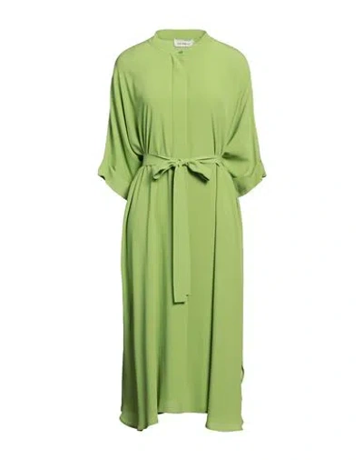 Meimeij Woman Midi Dress Lime Green Size 10 Acetate, Silk