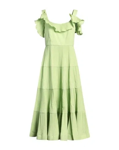 Meimeij Woman Midi Dress Lime Green Size 10 Polyester, Cotton, Polyamide