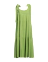 Meimeij Woman Midi Dress Lime Green Size 8 Acetate, Silk In Green