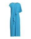 Meimeij Woman Midi Dress Azure Size 10 Acetate, Silk In Blue