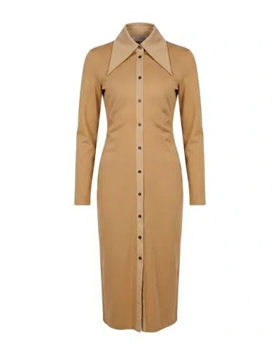 Meimeij Woman Midi Dress Beige Size 4 Viscose, Polyamide, Elastane