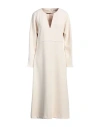 Meimeij Woman Midi Dress Beige Size 8 Polyester, Elastane