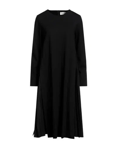 Meimeij Woman Midi Dress Black Size 10 Viscose, Polyamide, Elastane