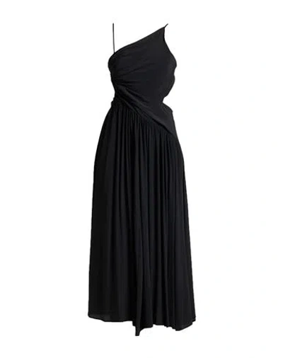 Meimeij Woman Midi Dress Black Size 2 Acetate, Silk