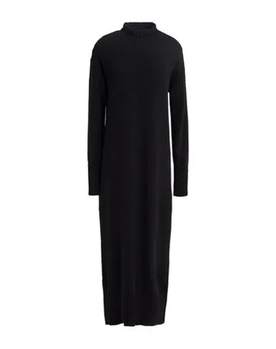 Meimeij Woman Midi Dress Black Size 2 Virgin Wool, Viscose, Polyamide, Cashmere