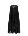 Meimeij Woman Midi Dress Black Size 6 Polyamide, Polyester, Cotton