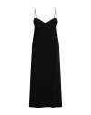 Meimeij Woman Midi Dress Black Size 4 Viscose, Elastane In Black