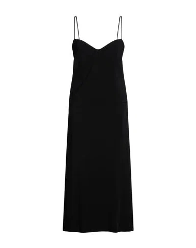 Meimeij Woman Midi Dress Black Size 4 Viscose, Elastane