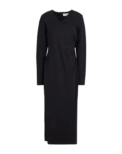 Meimeij Woman Midi Dress Black Size 4 Viscose, Polyamide, Elastane