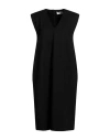 Meimeij Woman Midi Dress Black Size 4 Viscose, Polyamide, Elastane, Acetate In Black