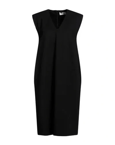 Meimeij Woman Midi Dress Black Size 4 Viscose, Polyamide, Elastane, Acetate