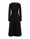 Meimeij Woman Midi Dress Black Size 4 Viscose, Polyamide, Elastane, Acetate
