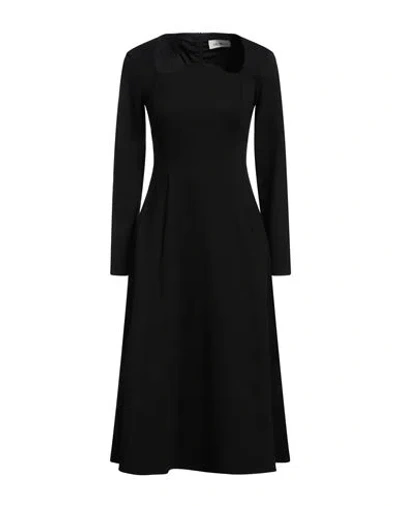Meimeij Woman Midi Dress Black Size 4 Viscose, Polyamide, Elastane, Acetate
