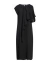 Meimeij Woman Midi Dress Black Size 8 Acetate, Silk In Black