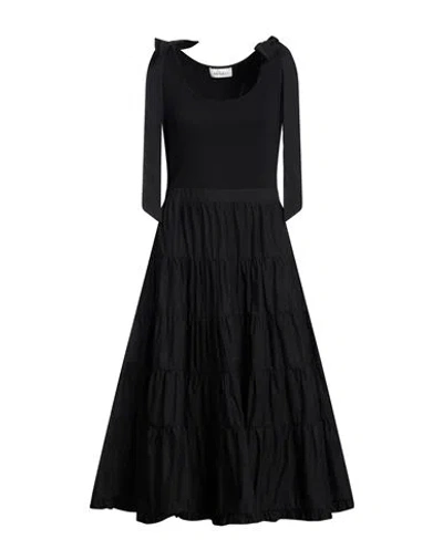 Meimeij Woman Midi Dress Black Size 8 Cotton, Elastane