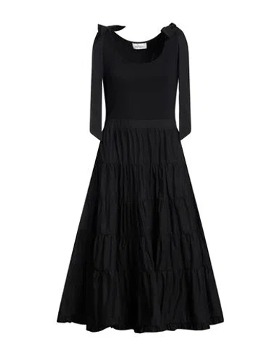 Meimeij Woman Midi Dress Black Size 2 Cotton, Elastane