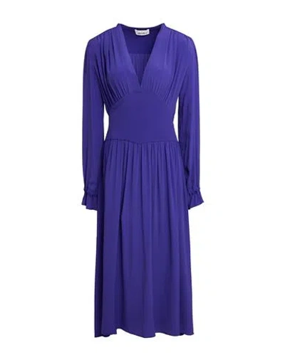 Meimeij Woman Midi Dress Bright Blue Size 6 Acetate, Silk