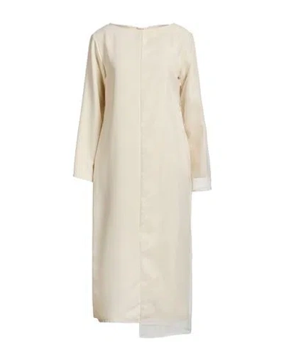 Meimeij Woman Midi Dress Cream Size 4 Acetate, Polyamide, Elastane In Neutral