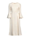 Meimeij Woman Midi Dress Cream Size 4 Cotton In Neutral