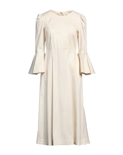 Meimeij Woman Midi Dress Cream Size 4 Cotton In Neutral