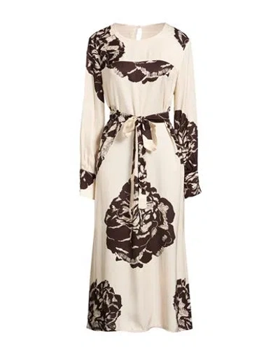 Meimeij Woman Midi Dress Cream Size 4 Viscose In Multi