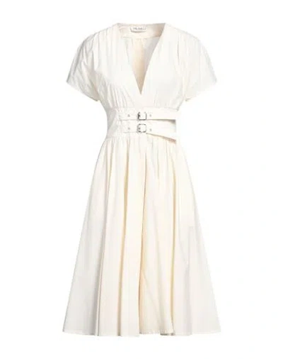 Meimeij Woman Midi Dress Cream Size 6 Cotton In White