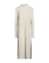 Meimeij Woman Midi Dress Cream Size 8 Polyester, Polyacrylic In White