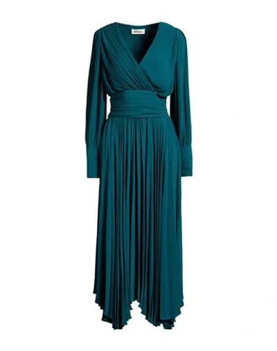 Meimeij Woman Midi Dress Emerald Green Size 4 Polyester In Blue