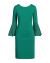 Meimeij Woman Midi Dress Green Size 4 Viscose, Polyamide, Elastane, Polyester In Green
