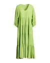 Meimeij Woman Midi Dress Green Size 6 Acetate, Silk In Green