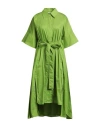 Meimeij Woman Midi Dress Green Size 6 Cotton In Green