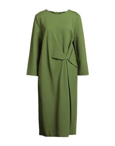 Meimeij Woman Midi Dress Green Size 8 Viscose, Polyamide, Elastane