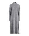 Meimeij Woman Midi Dress Grey Size 0 Polyester, Polyacrylic In Gray