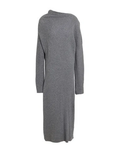 Meimeij Woman Midi Dress Grey Size 4 Wool, Polyamide In Multi