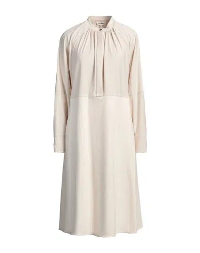 Meimeij Woman Midi Dress Ivory Size 4 Viscose, Polyamide, Elastane, Polyester In White