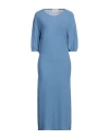 Meimeij Woman Midi Dress Light Blue Size 4 Cotton